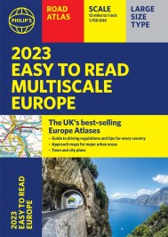 2023 Philip’s Easy to Read Multiscale Road Atlas Europe